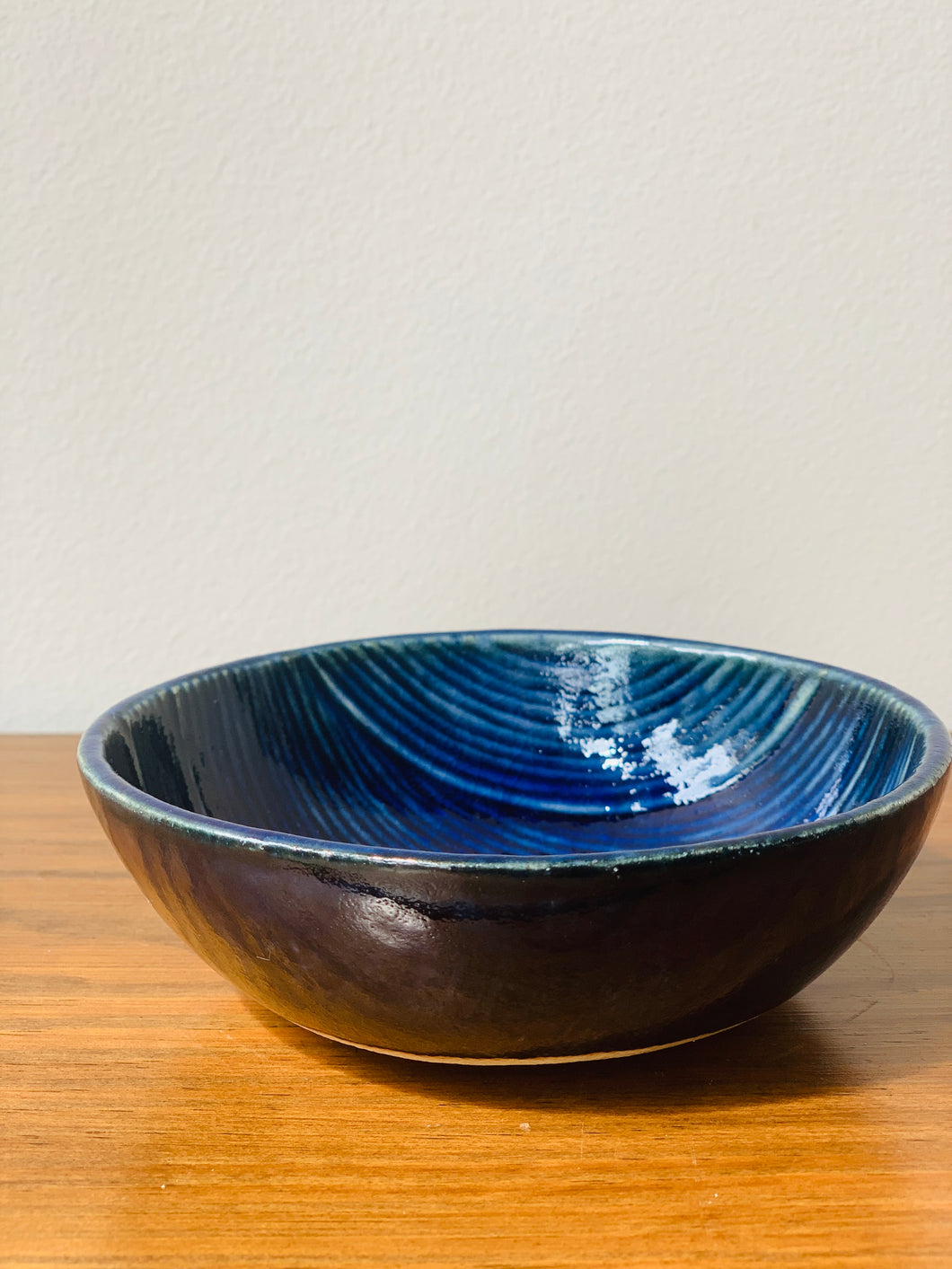 small cerulean ceramic bowl